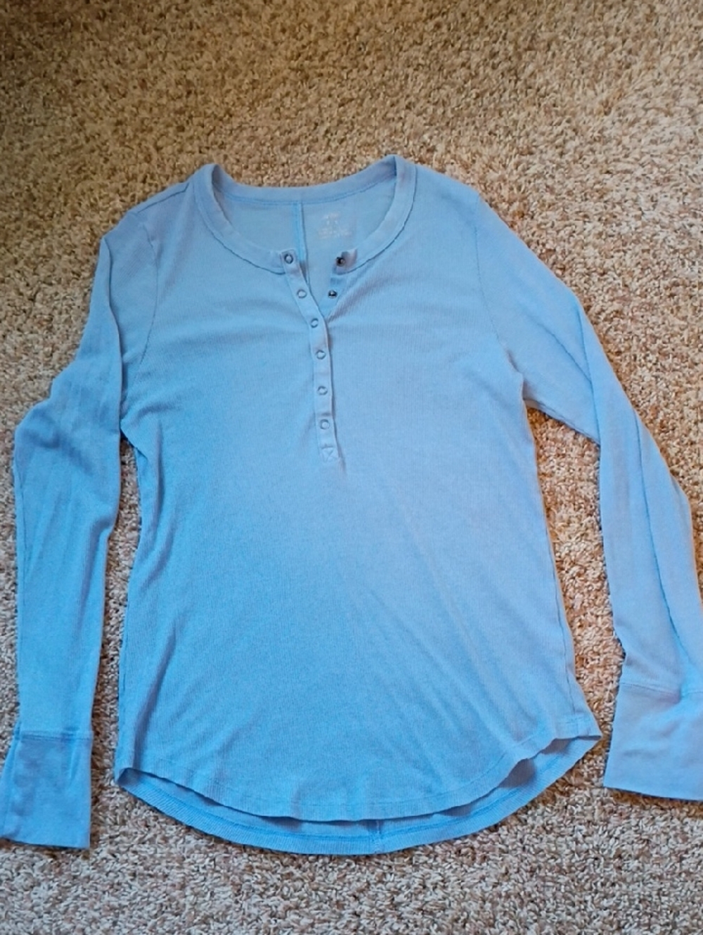 aerie Light Blue Ribbed Crewneck Tee